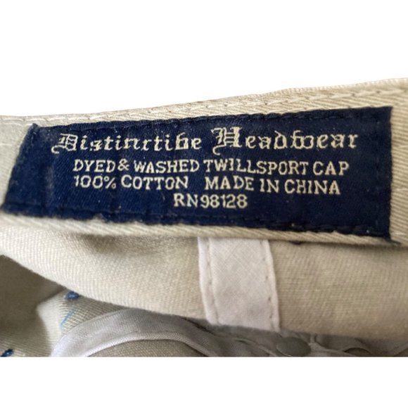 Vtg Florida Keys Denim Tan Cap Hat Distinctive Headwear Cotton Twill Adjust GUC - Picture 10 of 12